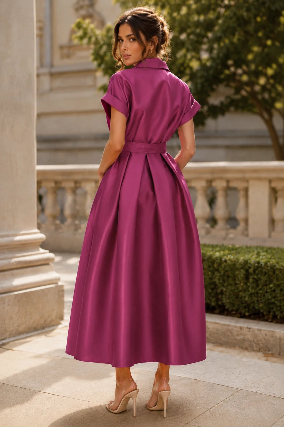 The Fuchsia Bloom Mikado Maxi Dress