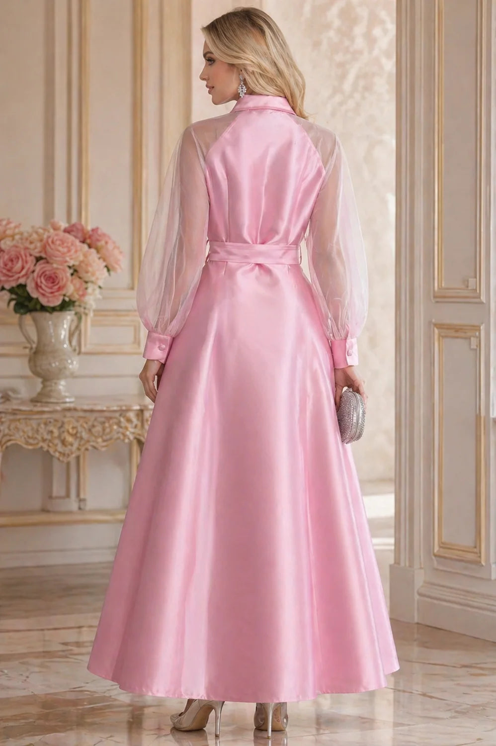 The Grace Floral Appliqué Mikado Maxi Dress