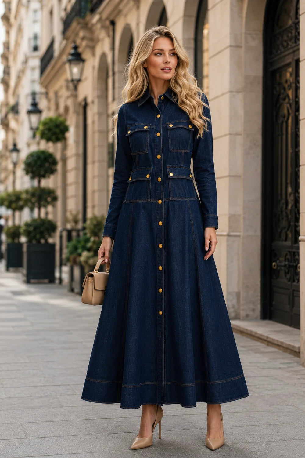 The Madison Denim Maxi Dress