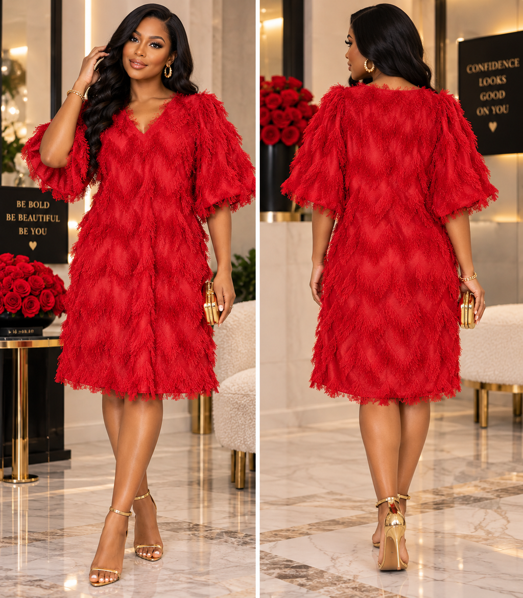 The Red Haute Fringe Dress
