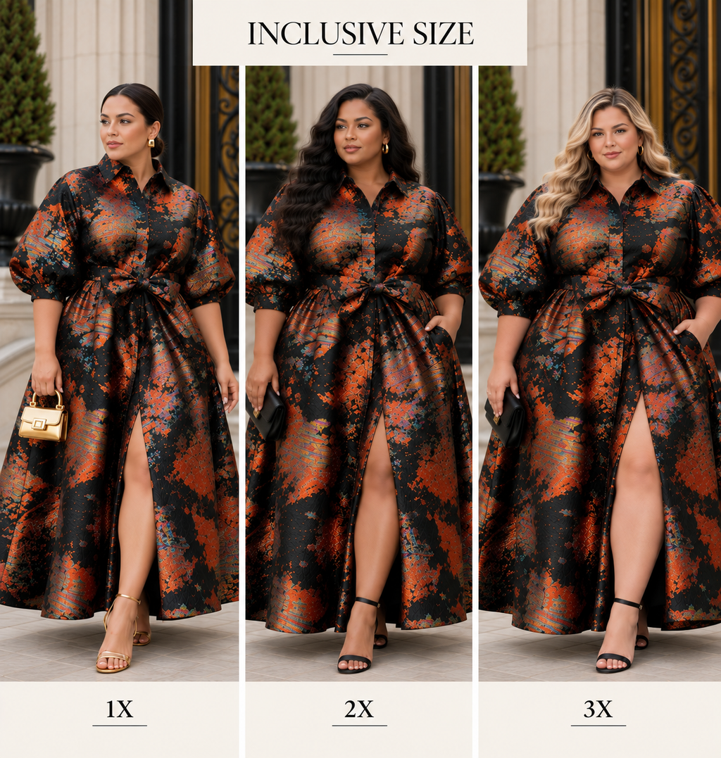 The Gilded Nights Jacquard Maxi Dress