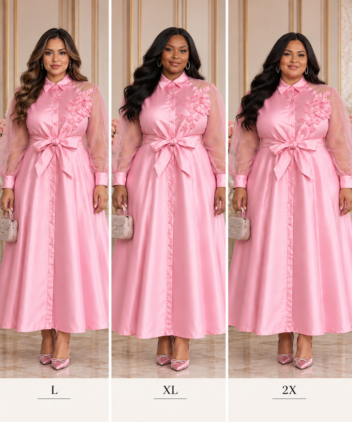 The Grace Floral Appliqué Mikado Maxi Dress