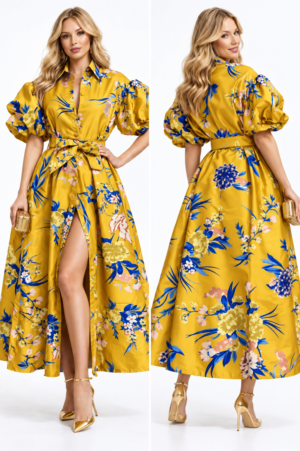 The Golden Garden Mikado Maxi Dress