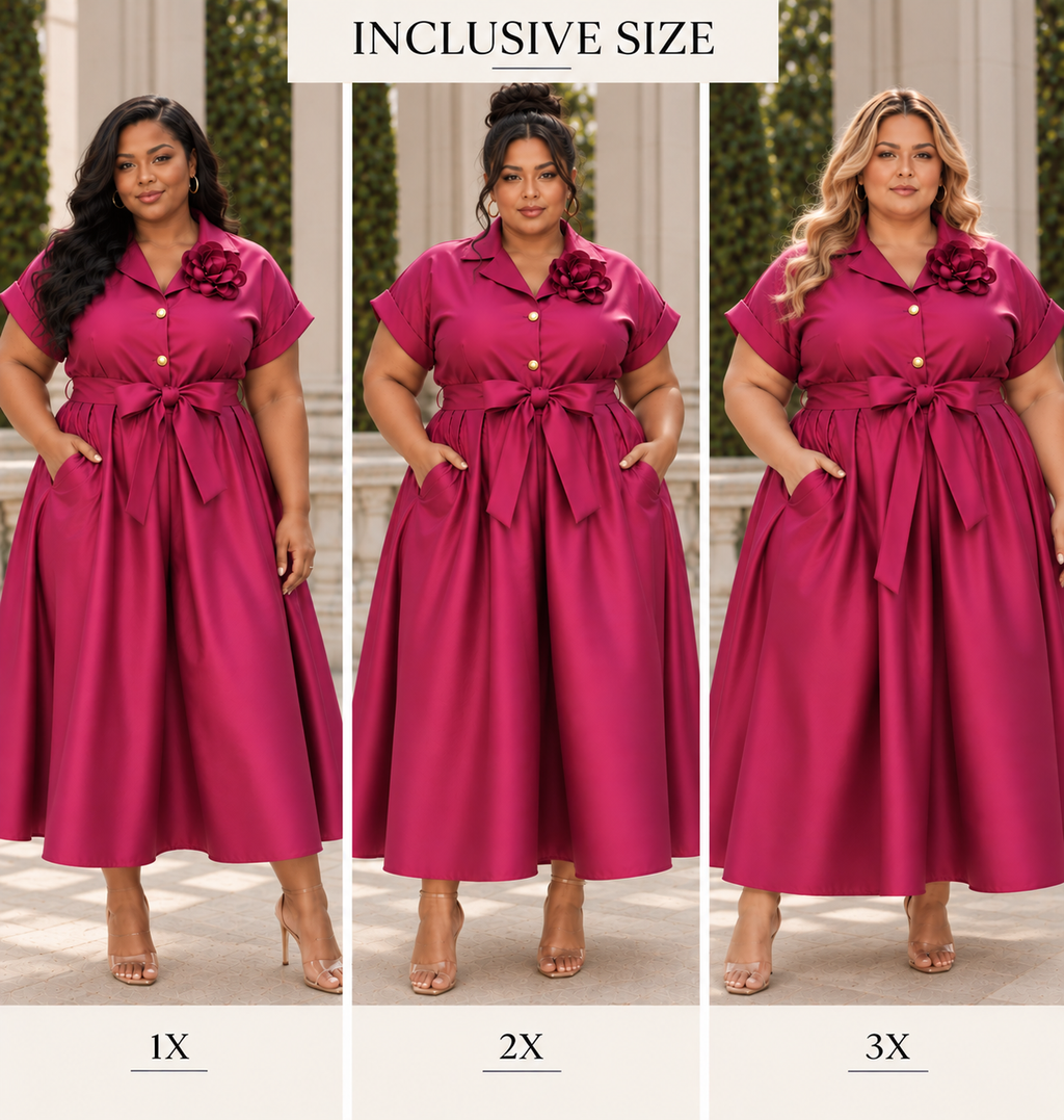 The Fuchsia Bloom Mikado Maxi Dress
