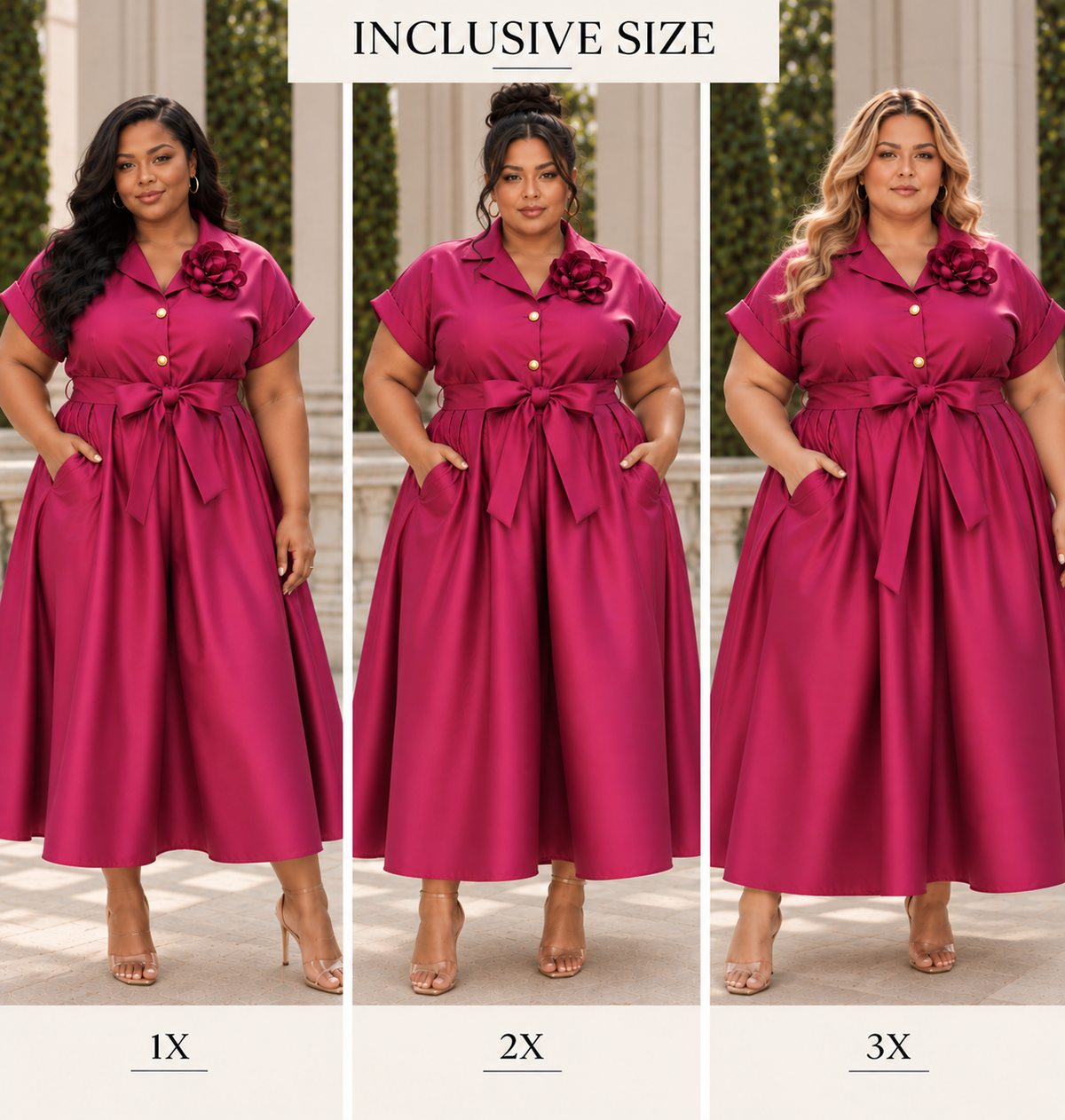 The Fuchsia Bloom Mikado Maxi Dress
