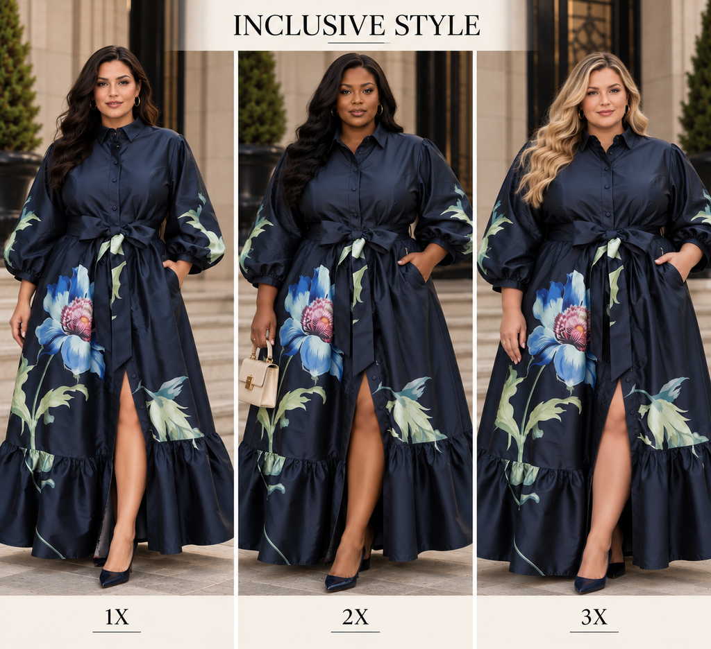 The Midnight Bloom Mikado Maxi Dress
