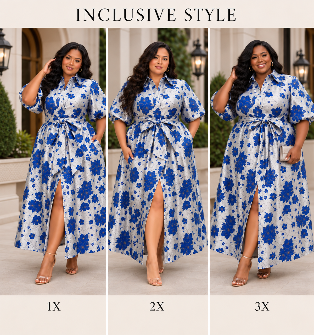 The Blue Floral Jacquard Maxi Dress