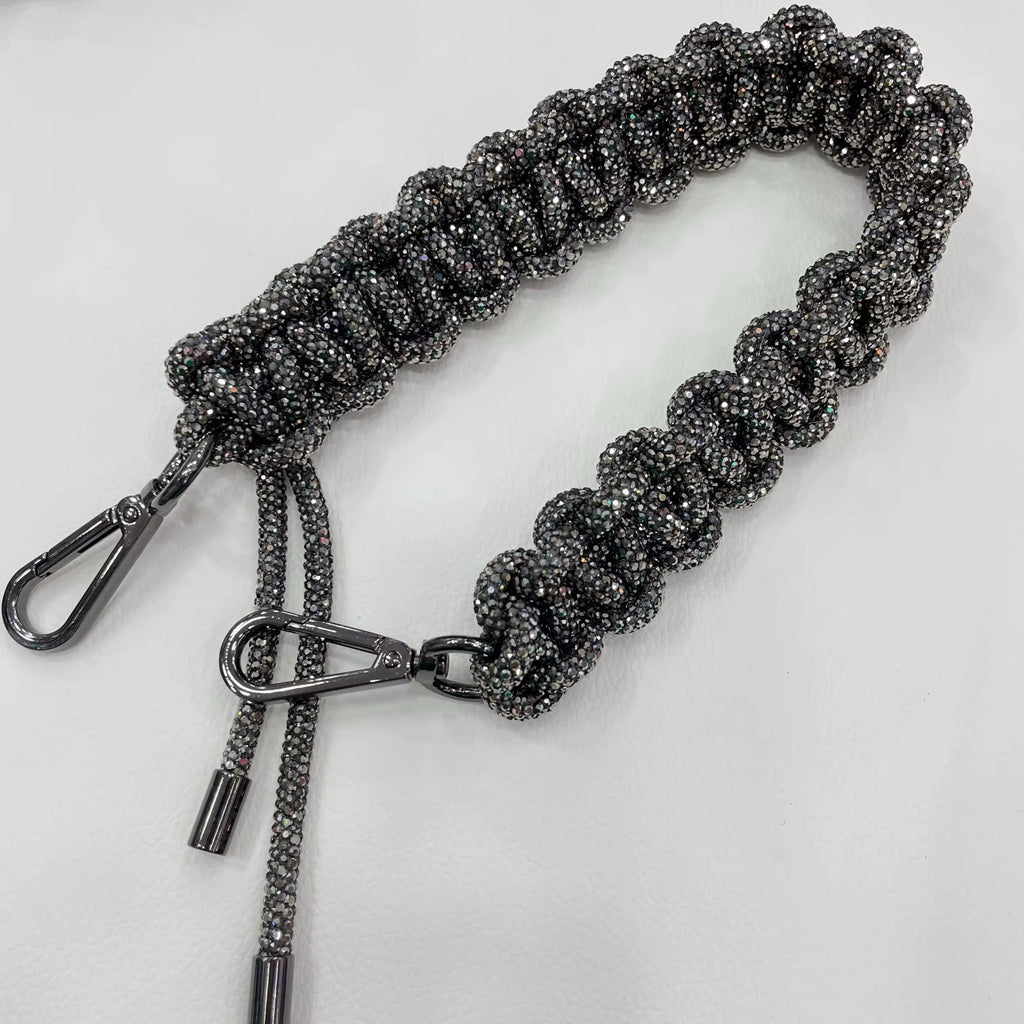 Mini Braided Rhinestone Lanyard