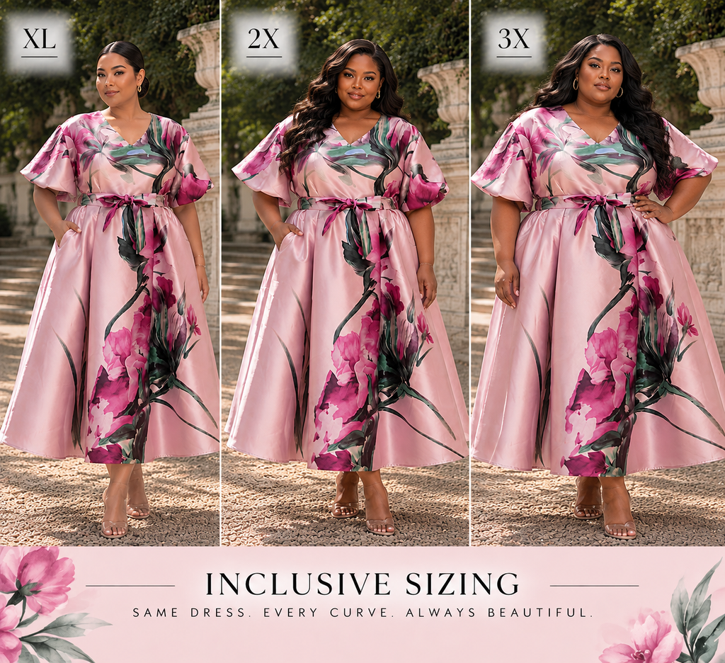 In Full Bloom Pink Floral Mikado Maxi Dress