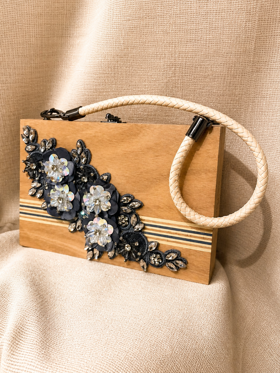 Avo Woodgrain Cigar Box Handbag