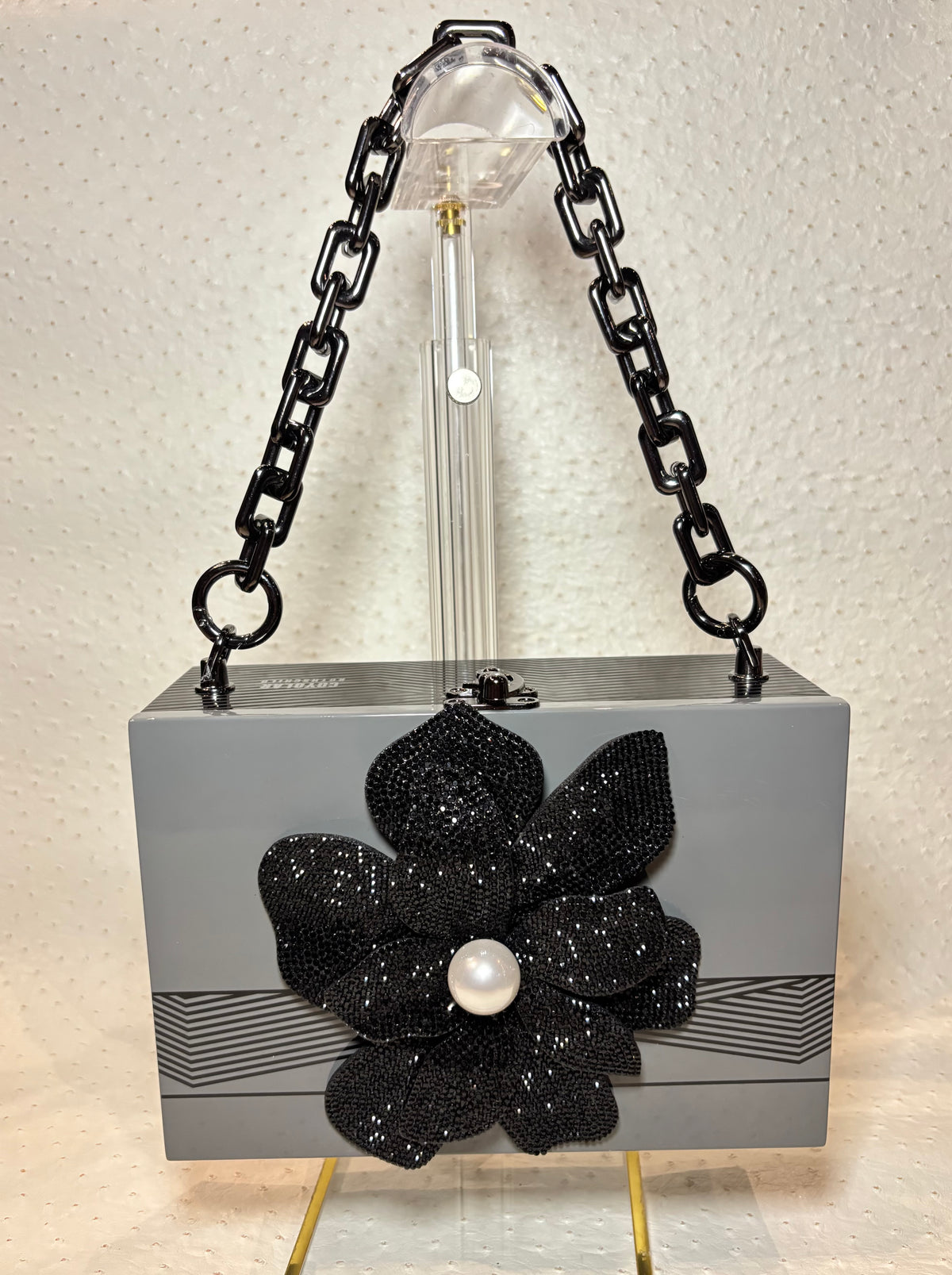 Camacho Black and Grey Cigar Box Handbag
