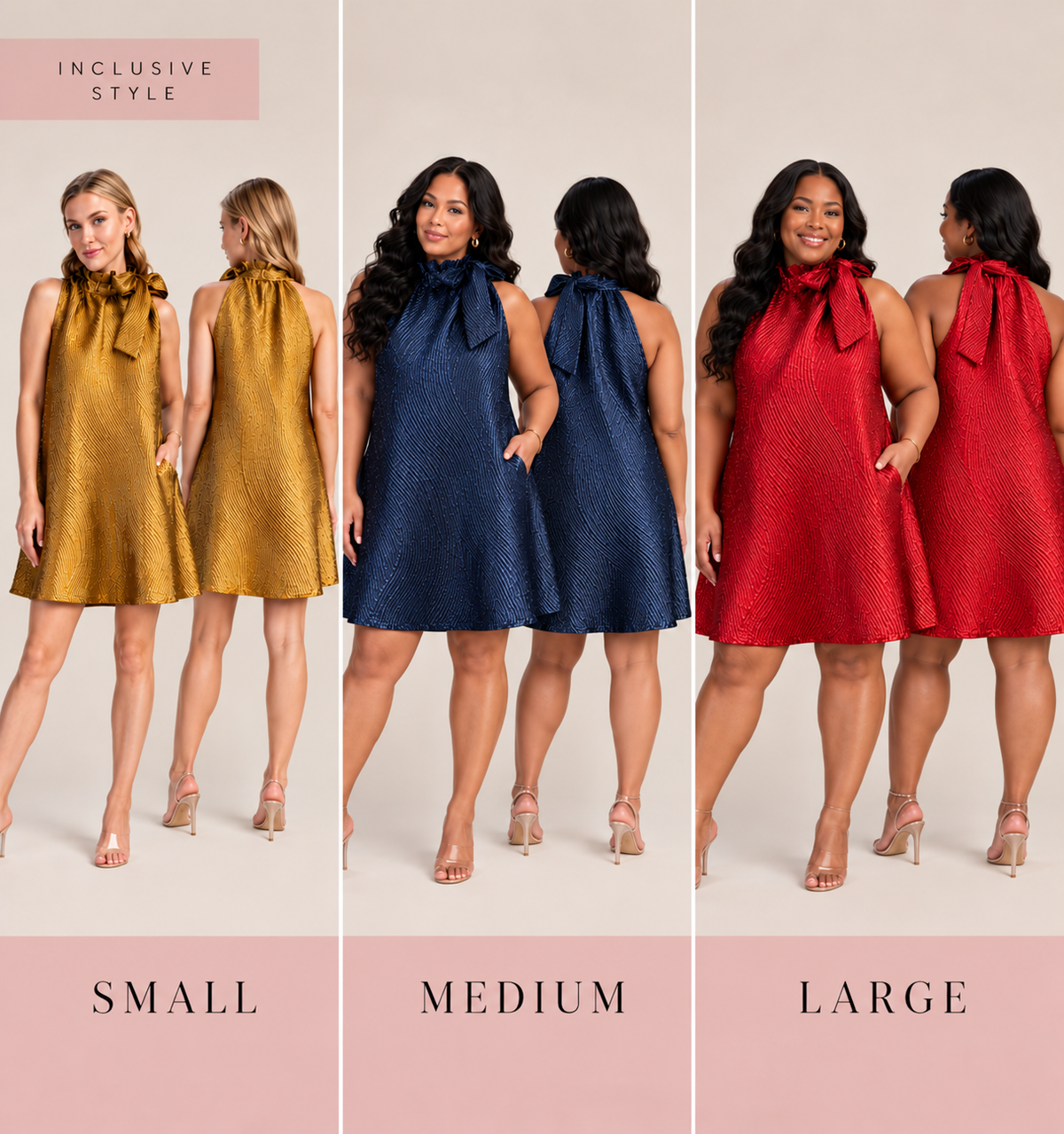 After Five Metallic Bow A-Line Cocktail Dress