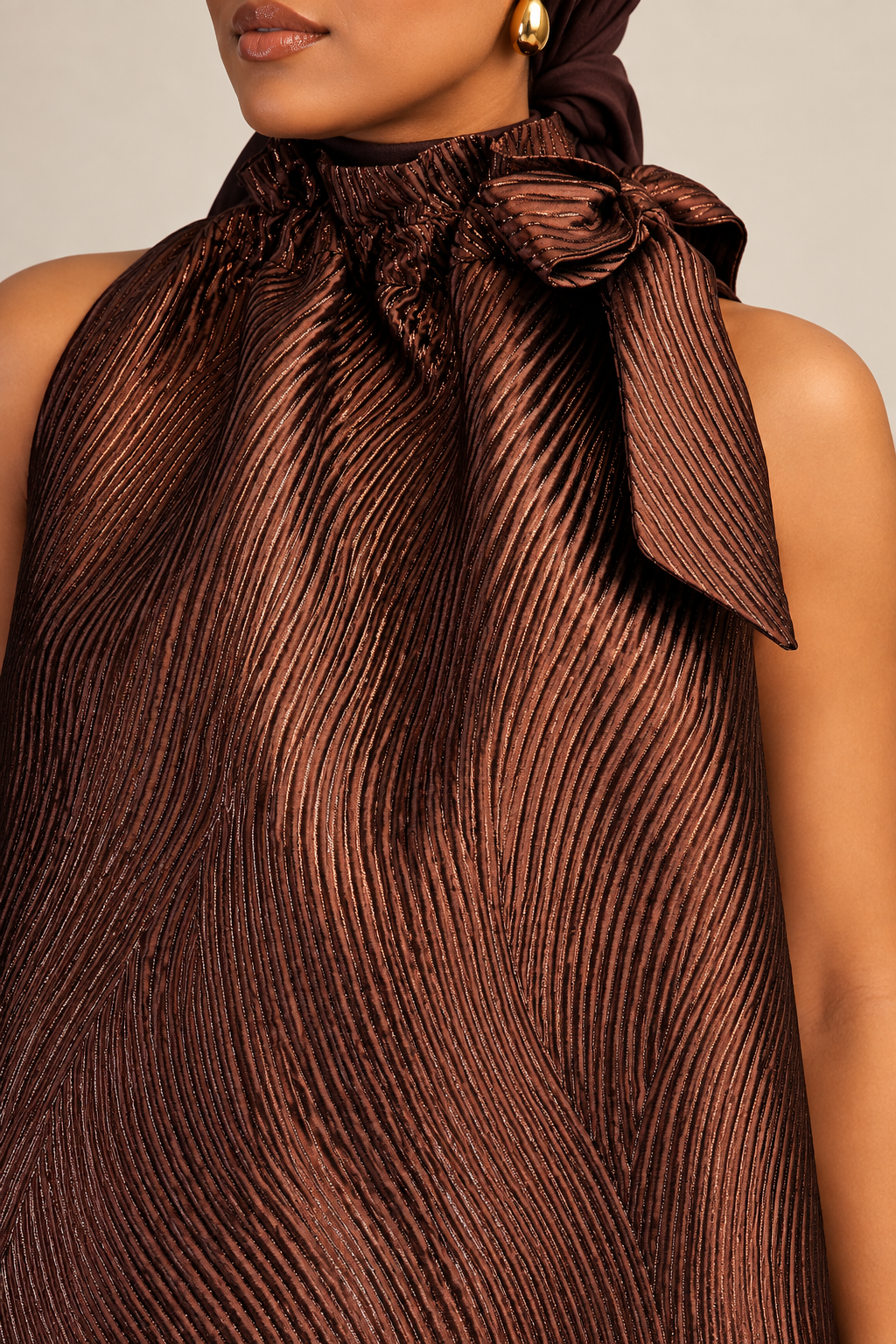 After Five Metallic Bow A-Line Cocktail Dress