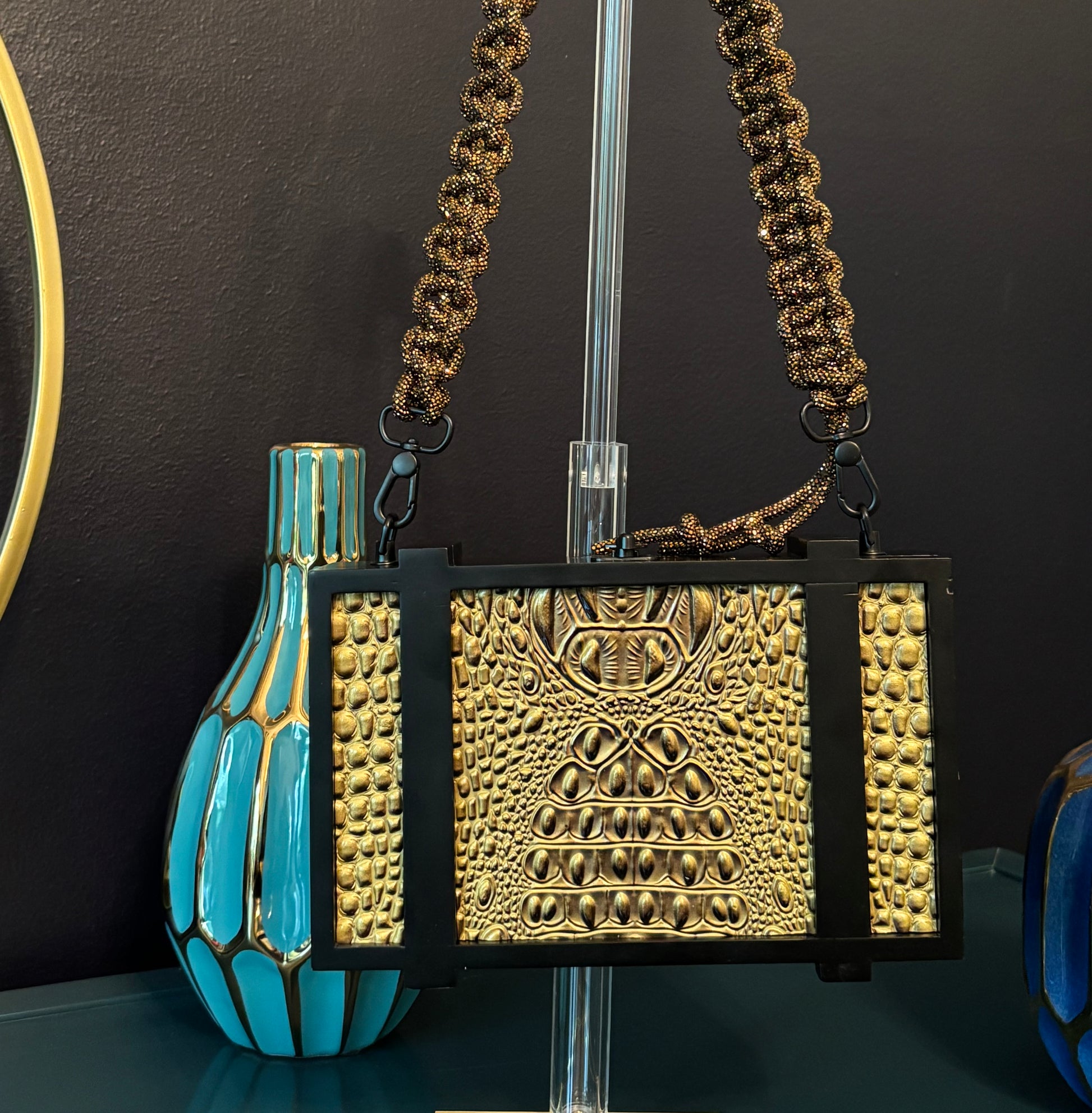 Gurkha Gold/Black Cigar Box Handbag
