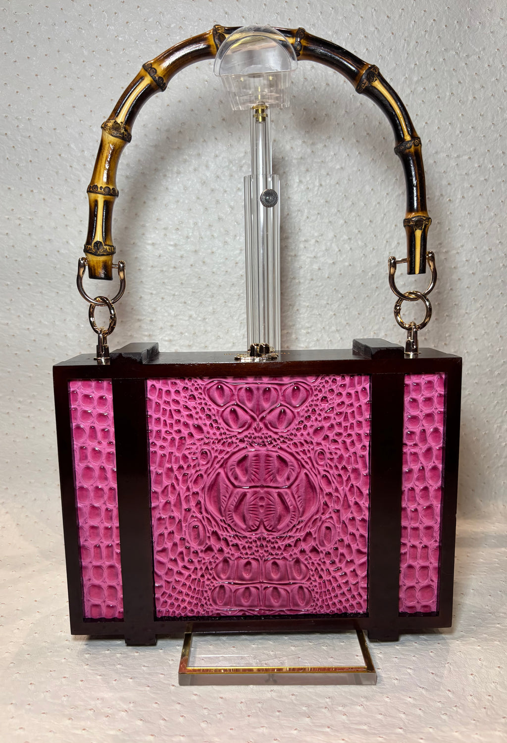 Gurhka Pink Cherrywood Cigar Box Handbag