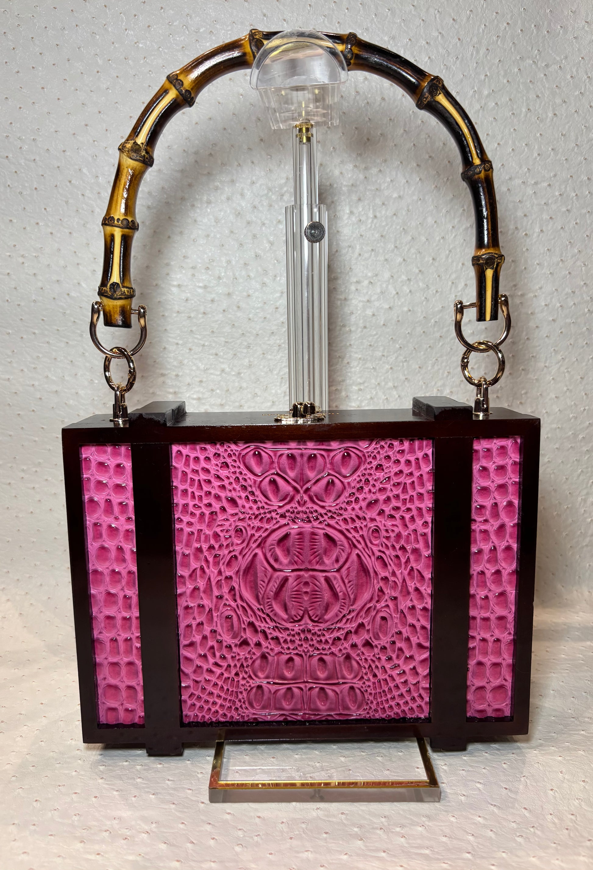 Gurhka Pink Cherrywood Cigar Box Handbag