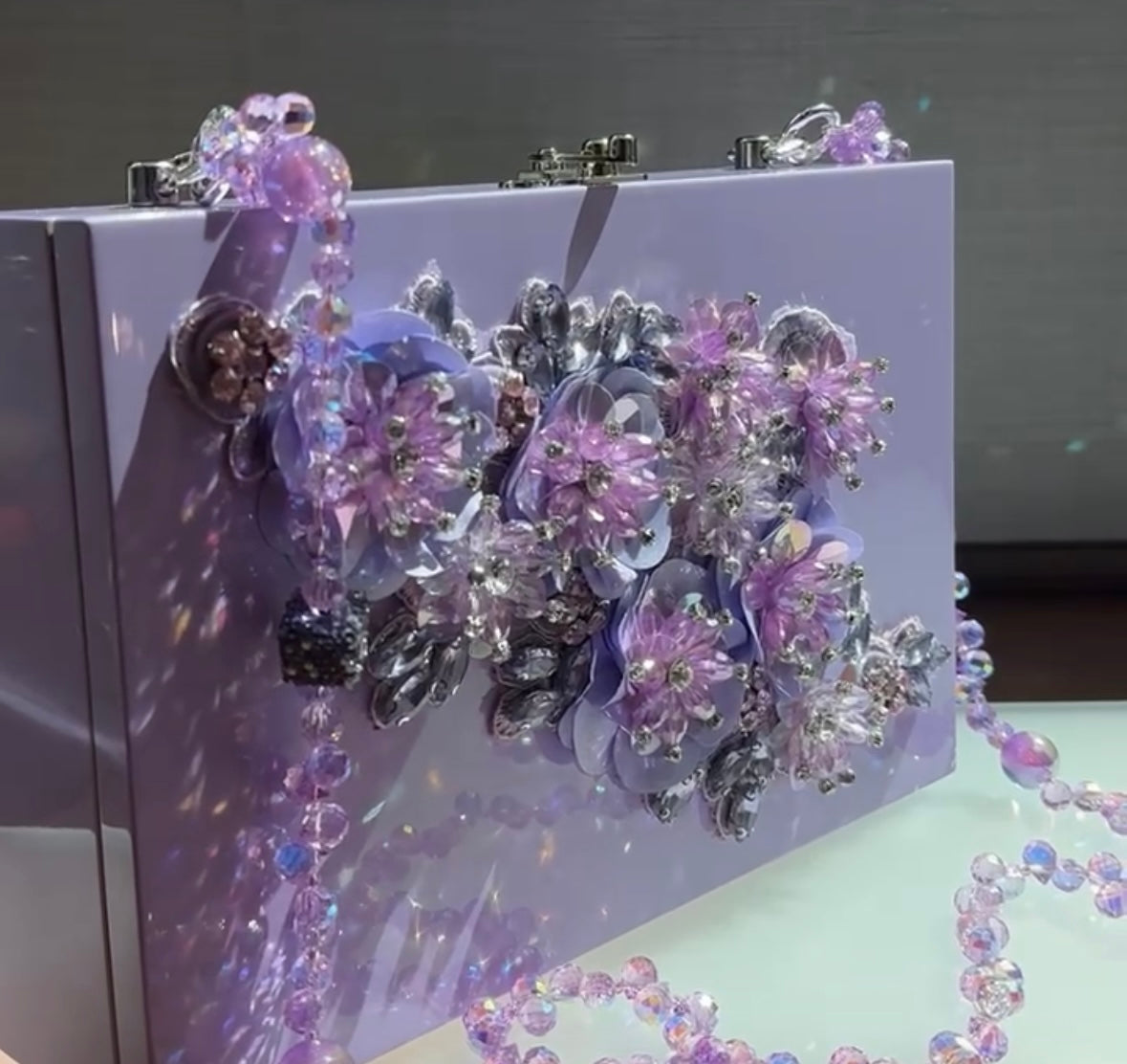 Lilac Cigar Box Handbag