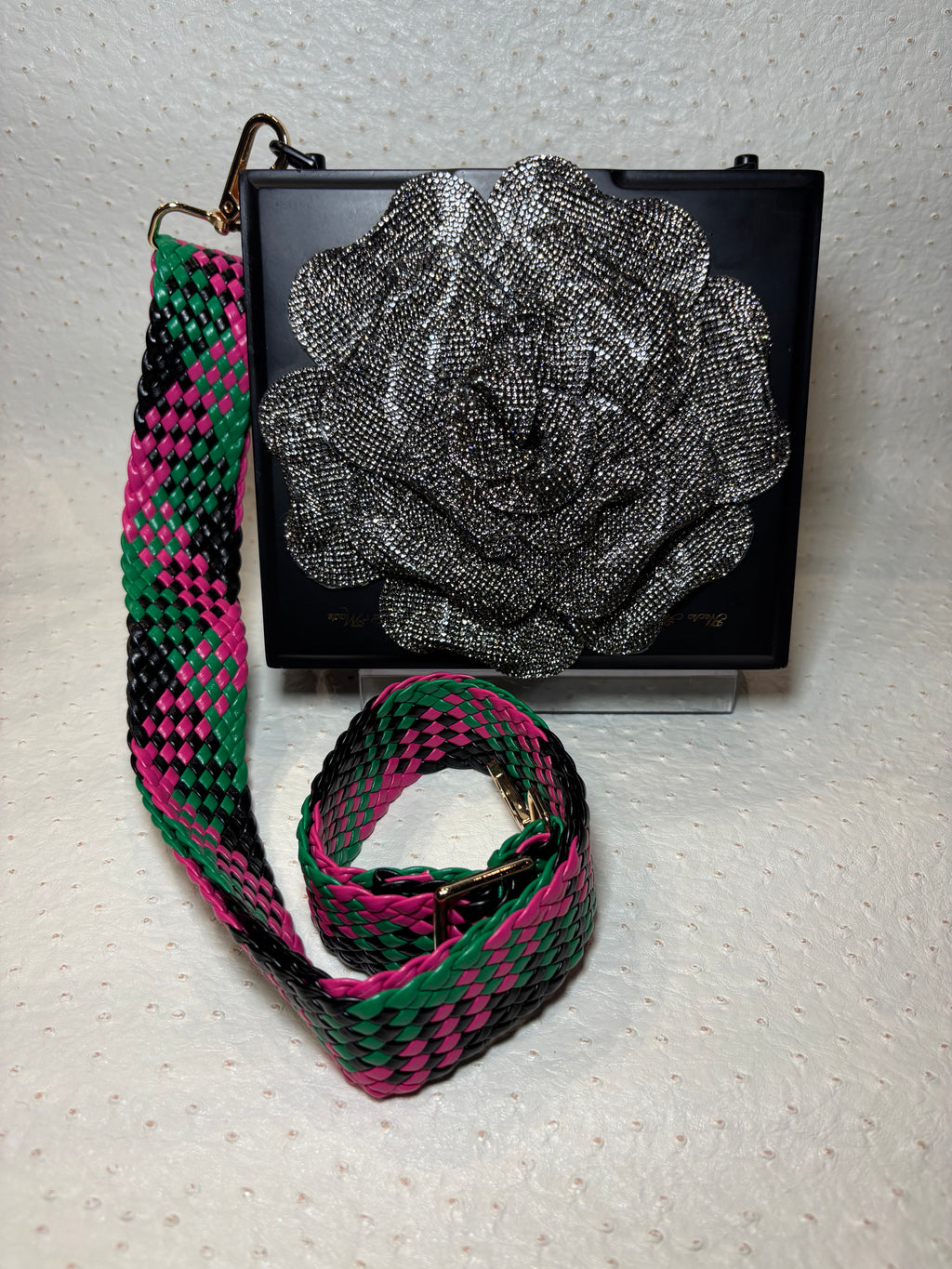 LaGalera Pink and Green Cigar Box Handbag