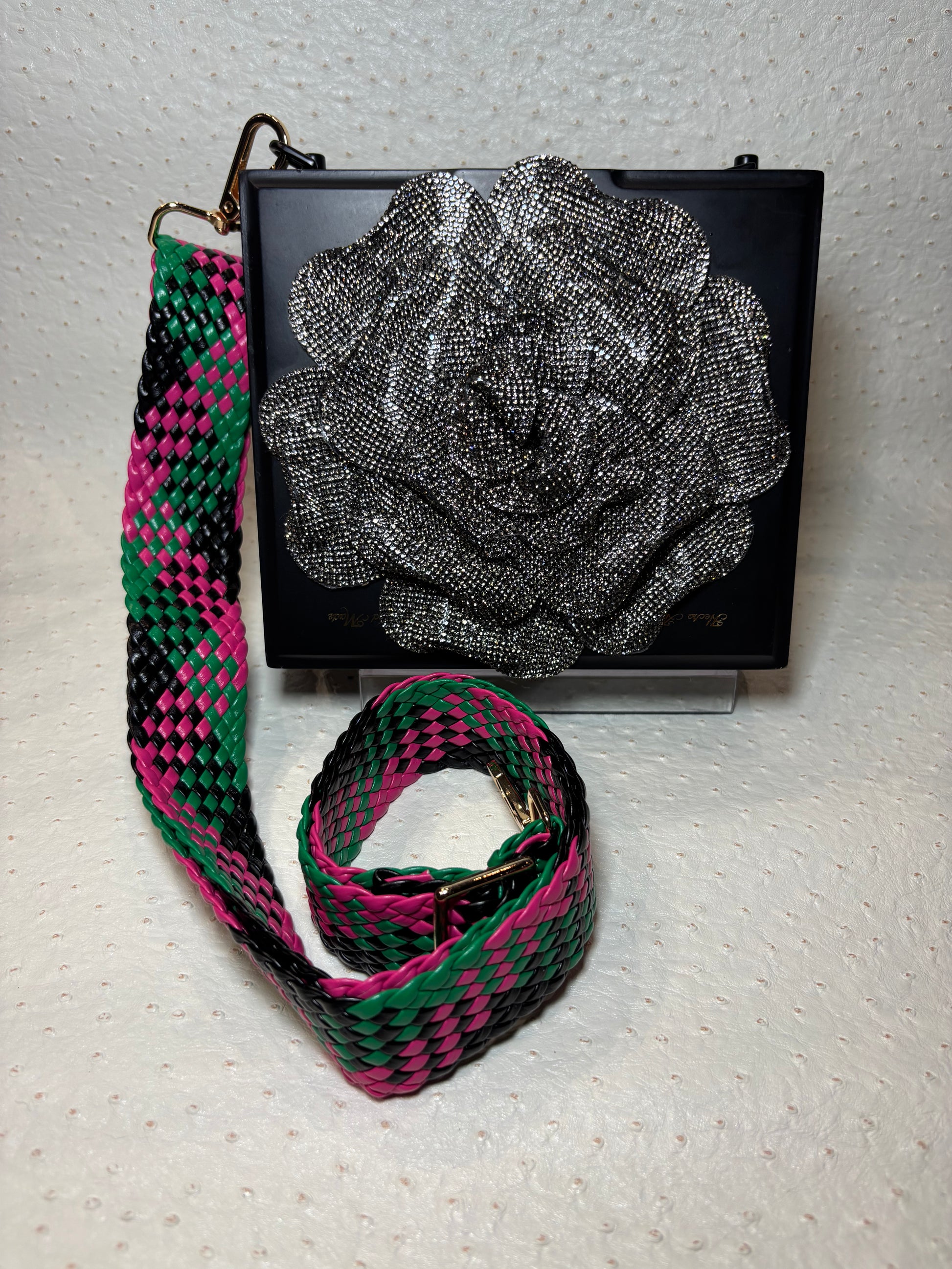 LaGalera Pink and Green Cigar Box Handbag