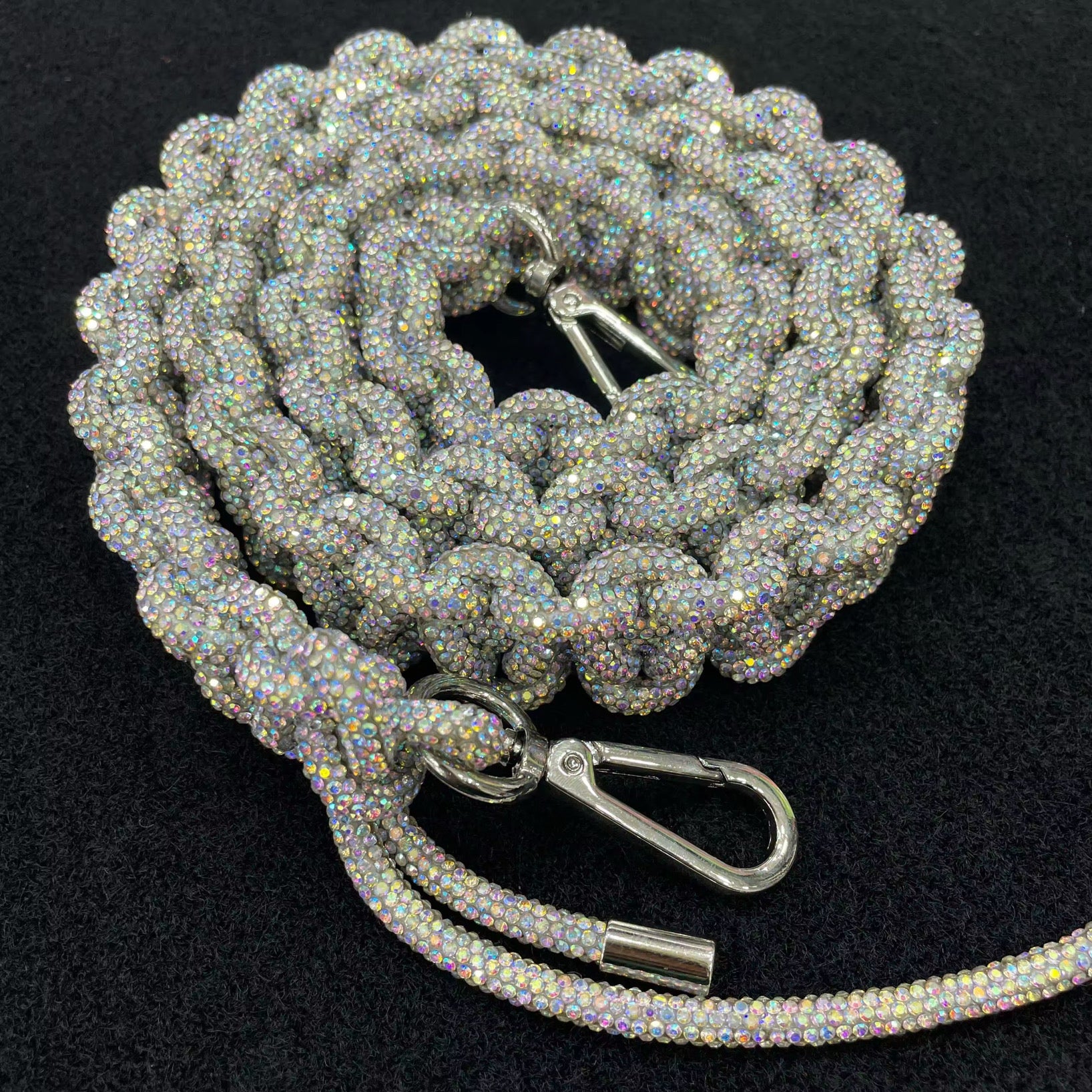 Mini Braided Rhinestone Lanyard