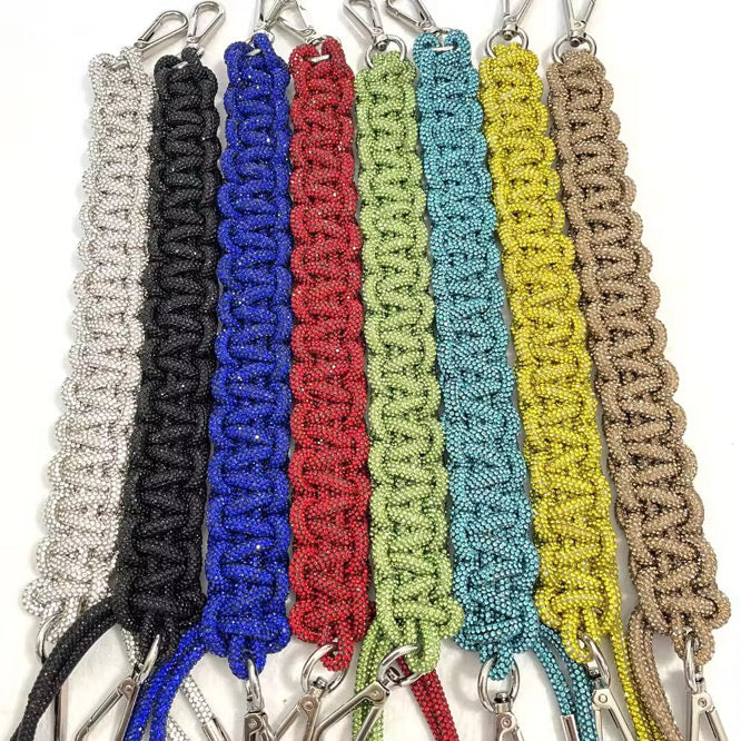 Mini Braided Rhinestone Lanyard