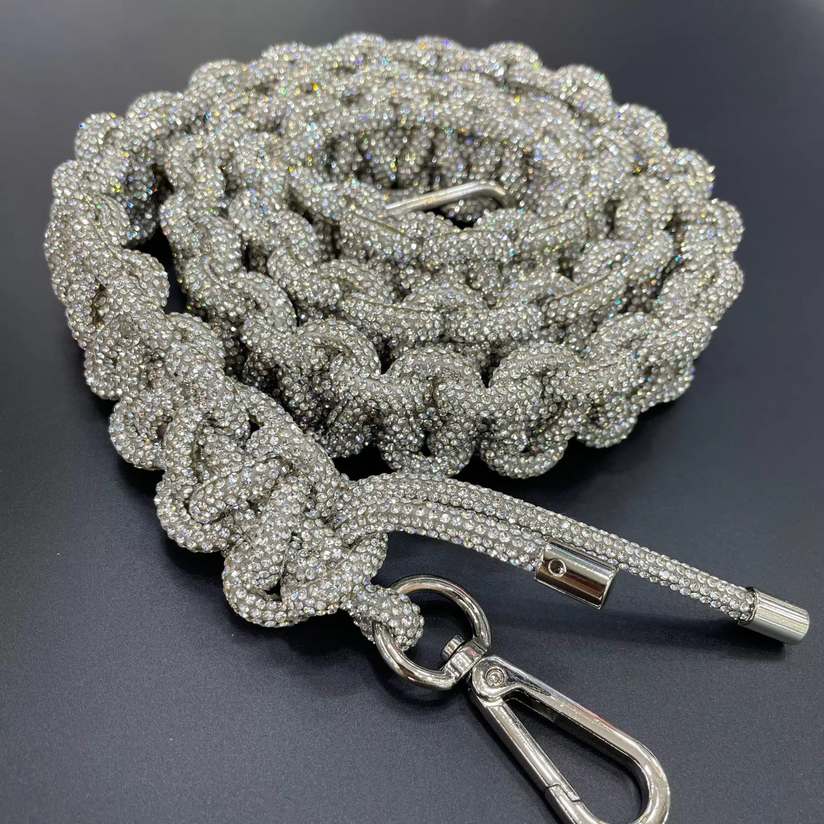 Mini Braided Rhinestone Lanyard