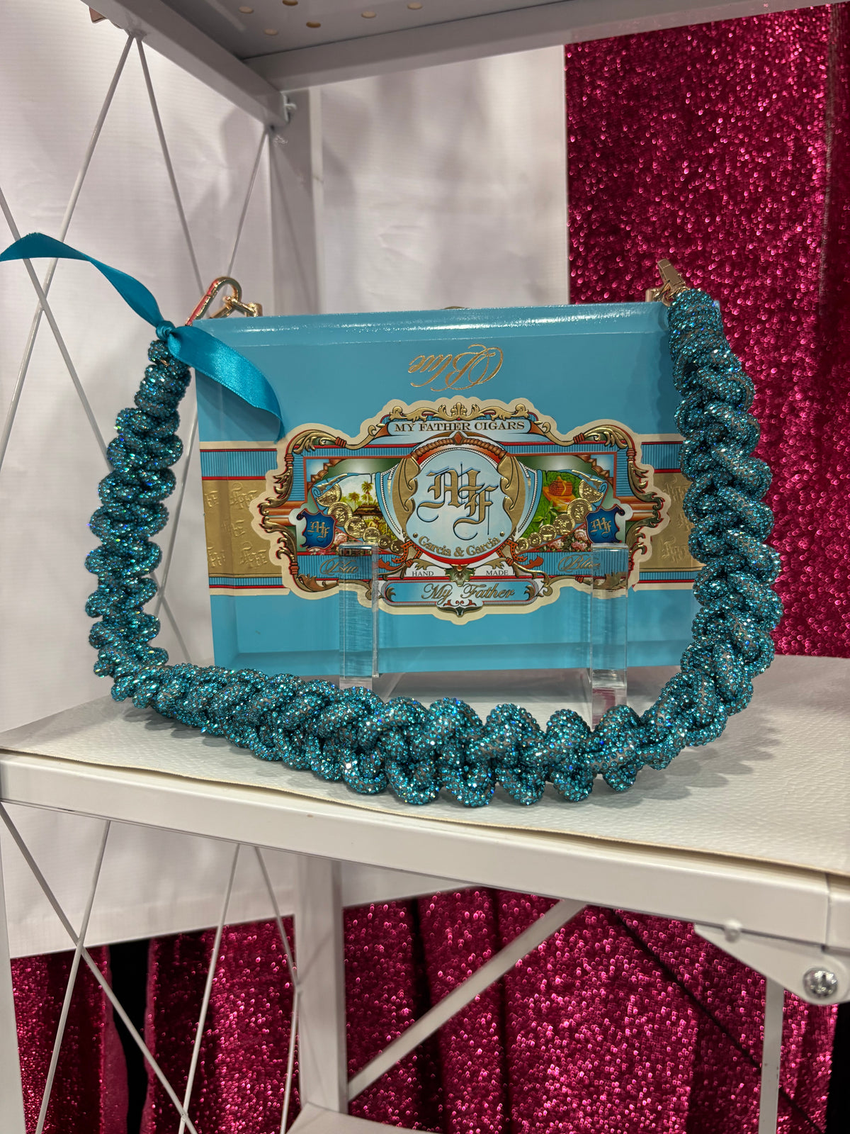 My Father Cyan Cigar Box Handbag