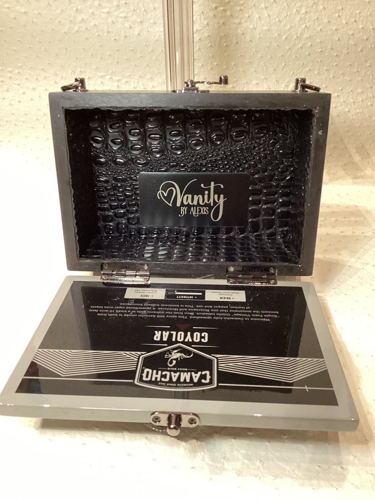 Camacho Black and Grey Cigar Box Handbag
