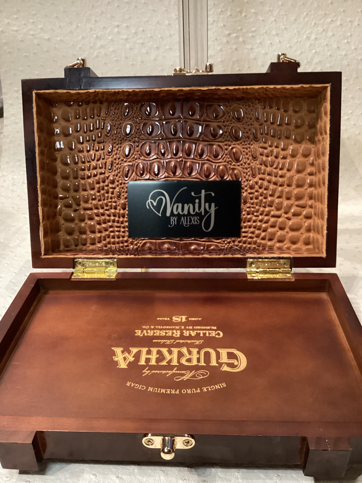 Gurhka Peanut Butter Cherrywood Cigar Box Handbag