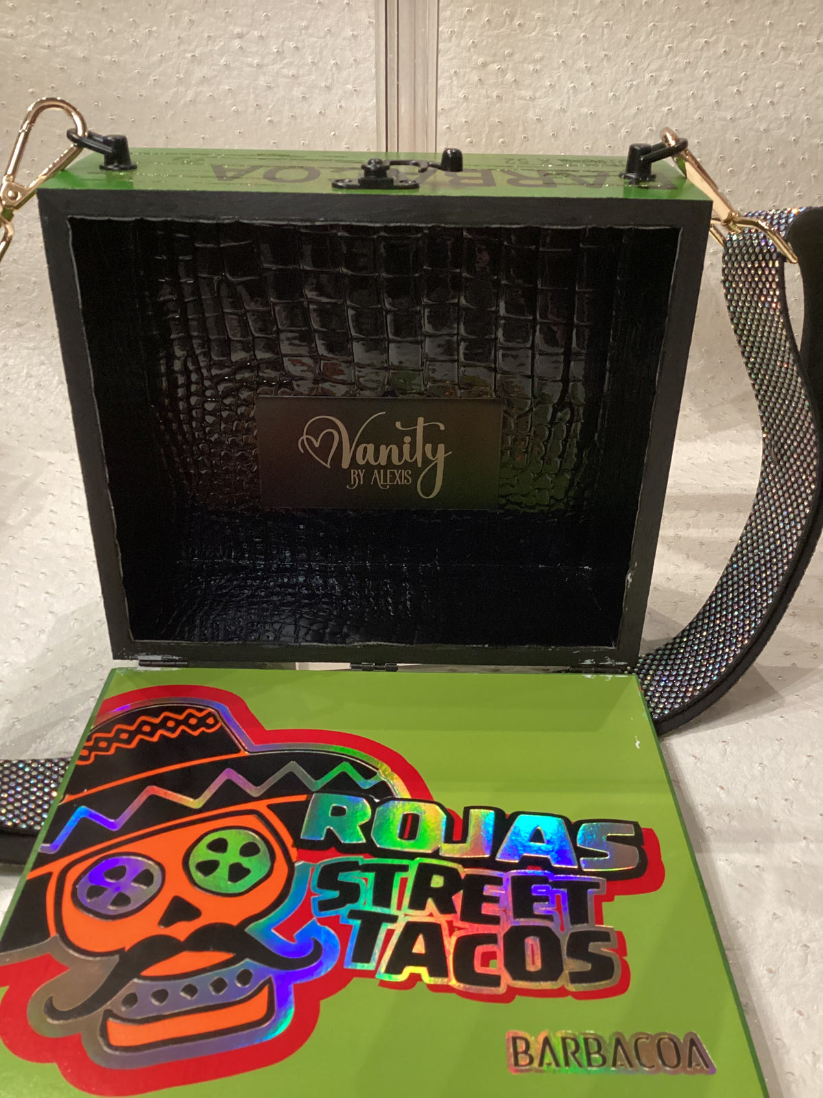 Rojas Green Cigar Box Handbag