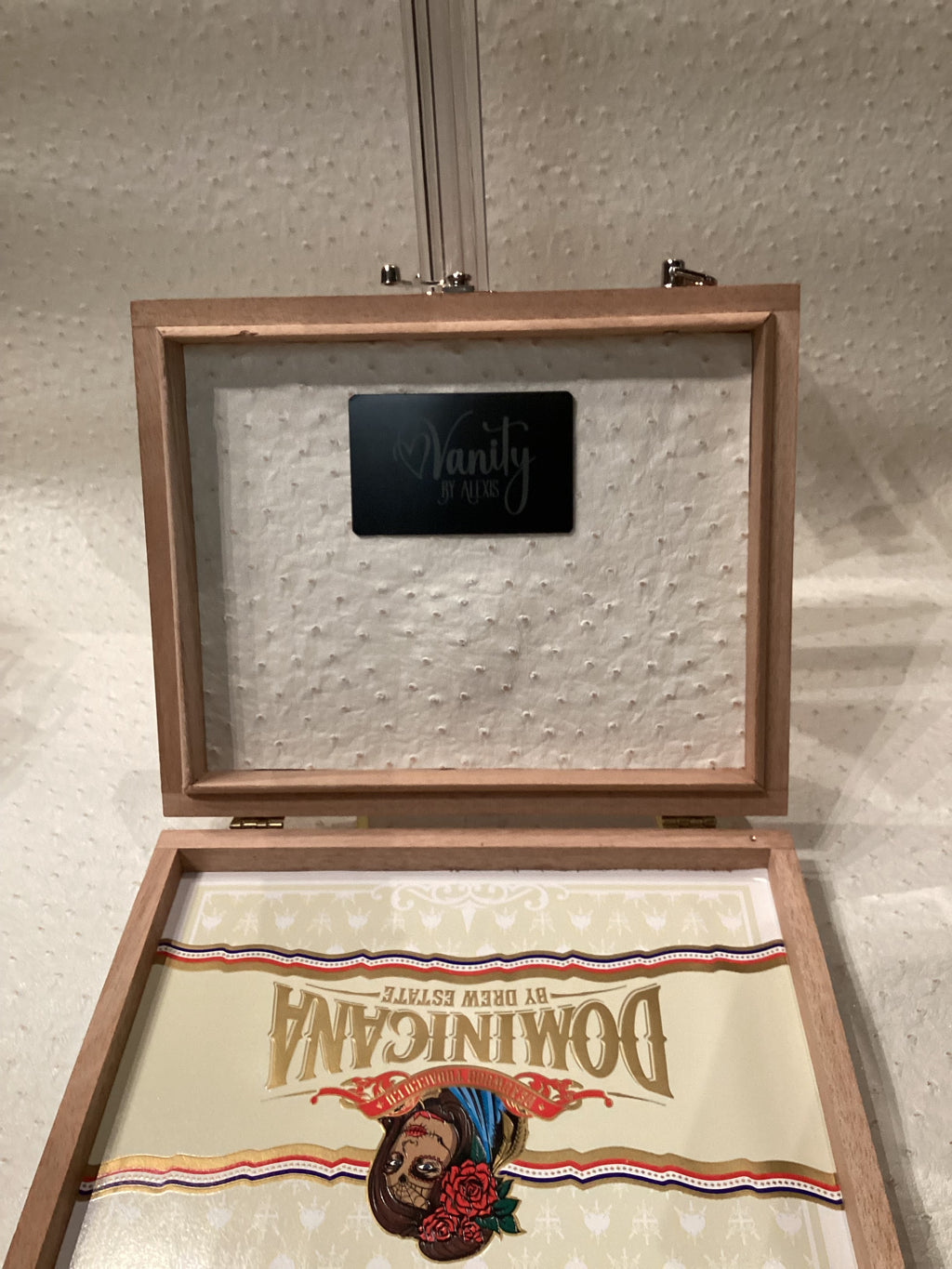 Dominicana White and Silver Cigar Box Handbag