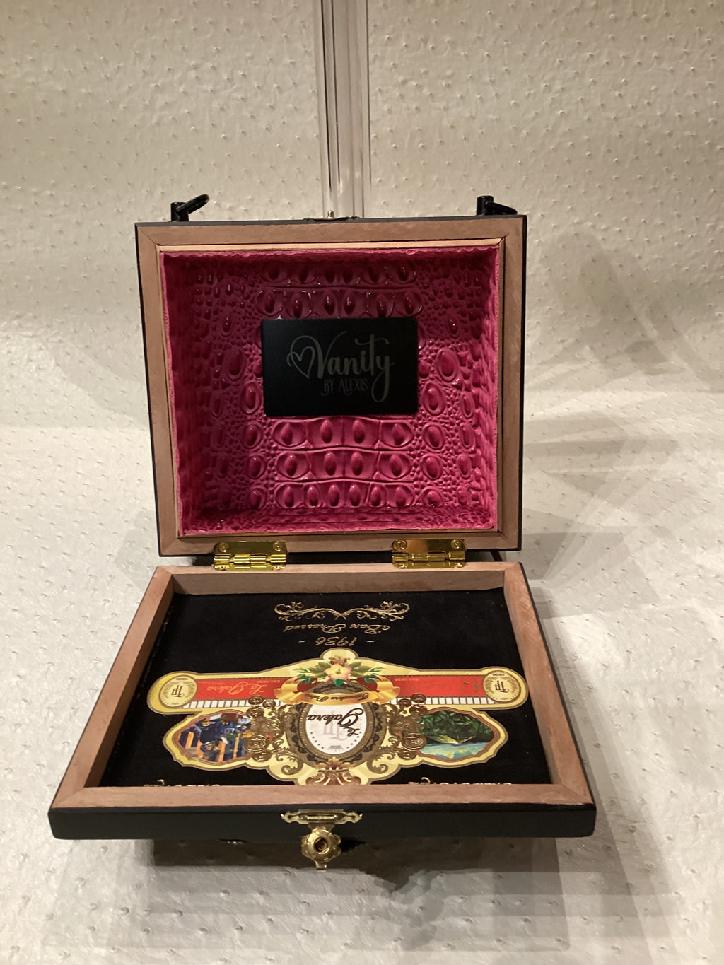 LaGalera Pink and Green Cigar Box Handbag