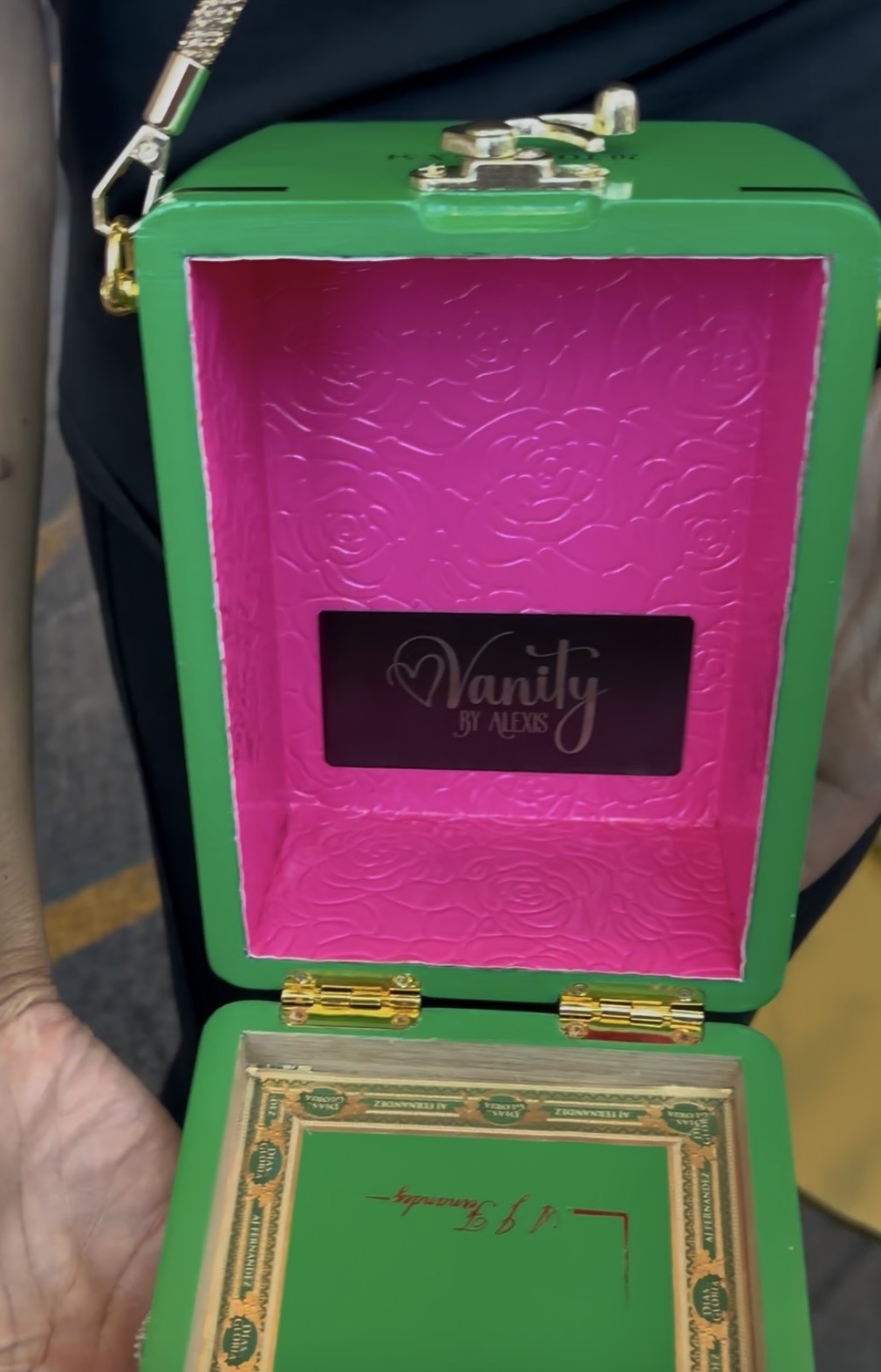 Dias de Gloria Green Cigar Box Handbag