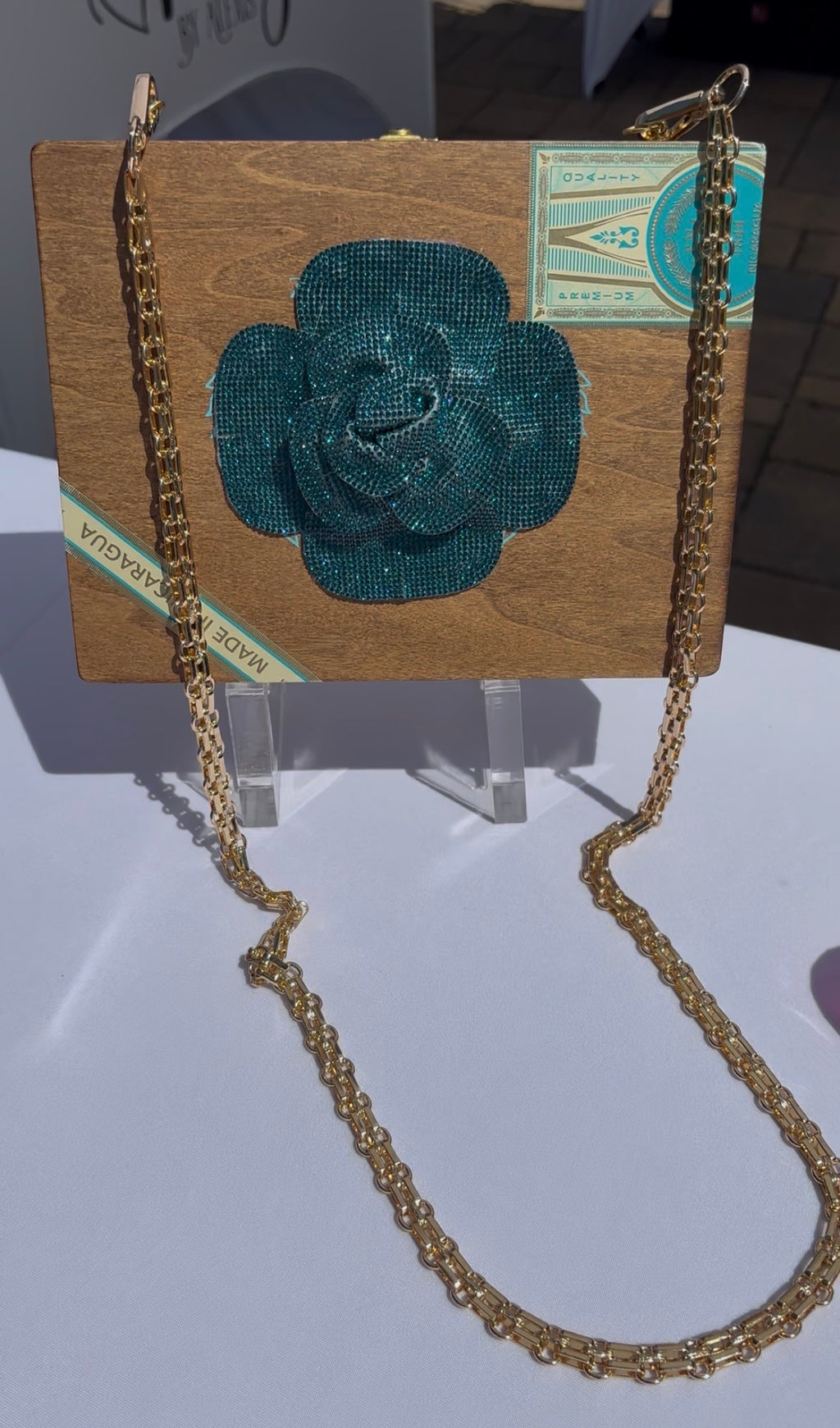 Turquoise H. Upmann Cigar Box Handbag