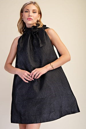 After Five Metallic Bow A-Line Cocktail Dress