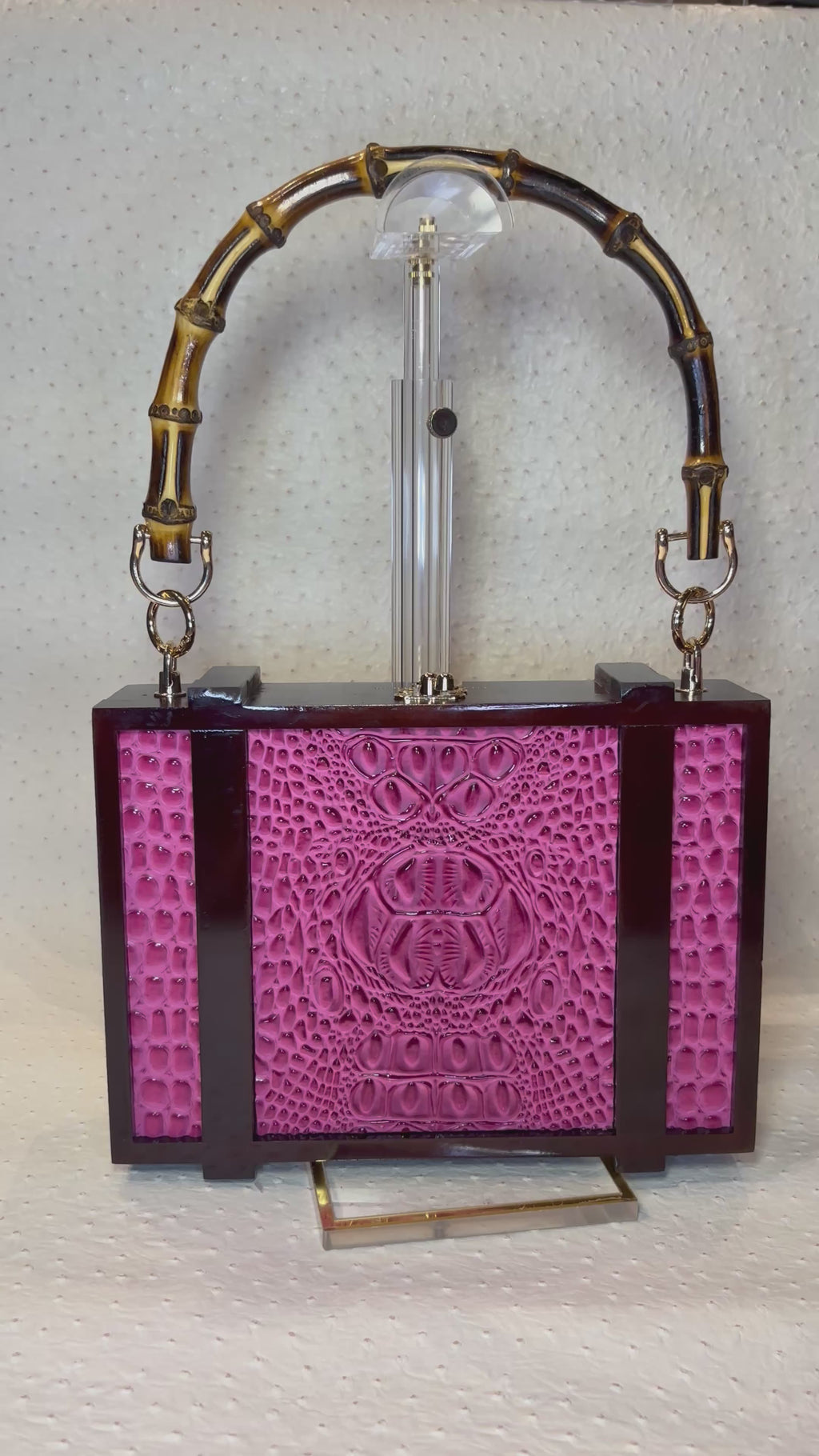 Gurhka Pink Cherrywood Cigar Box Handbag