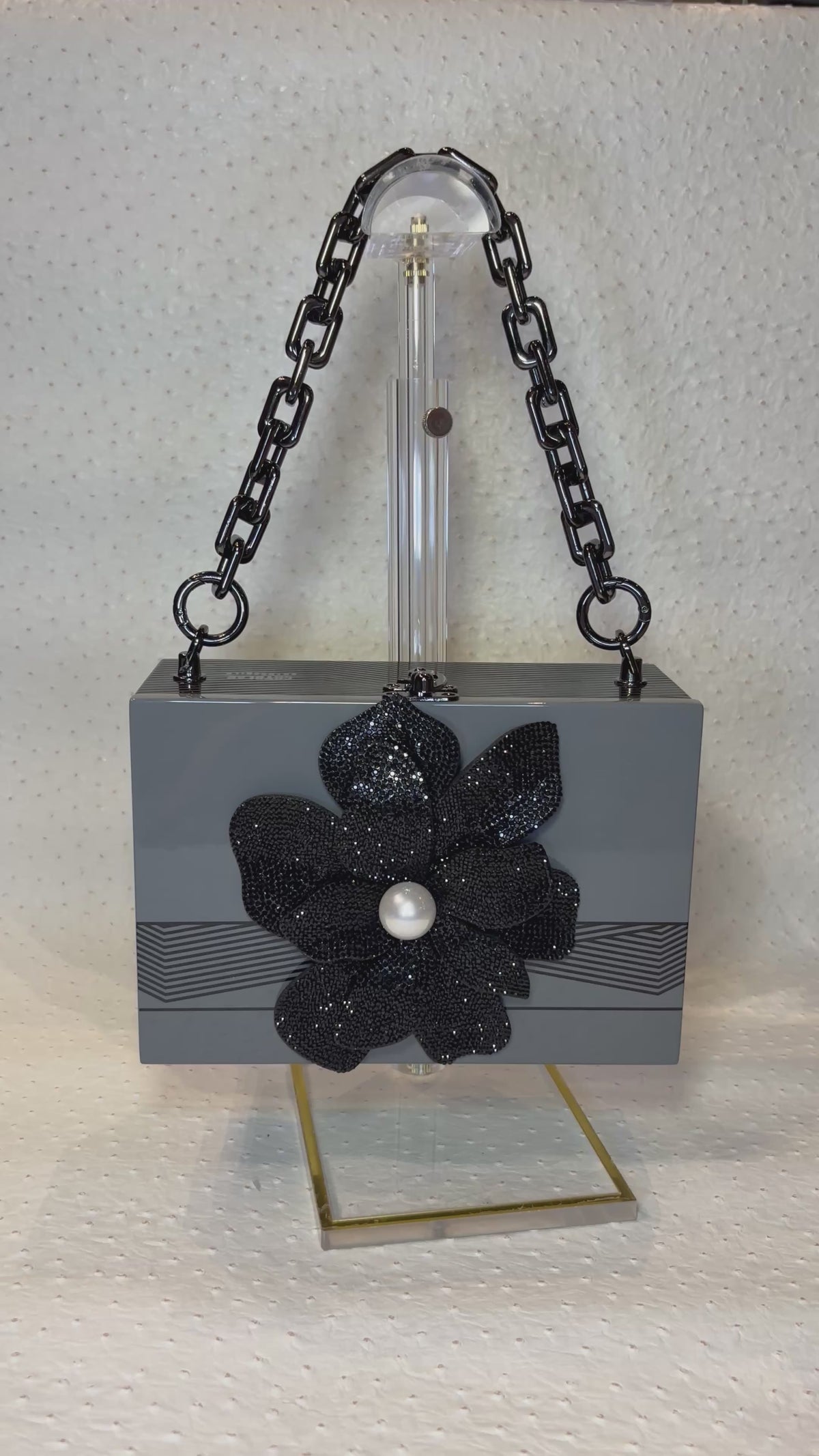 Camacho Black and Grey Cigar Box Handbag