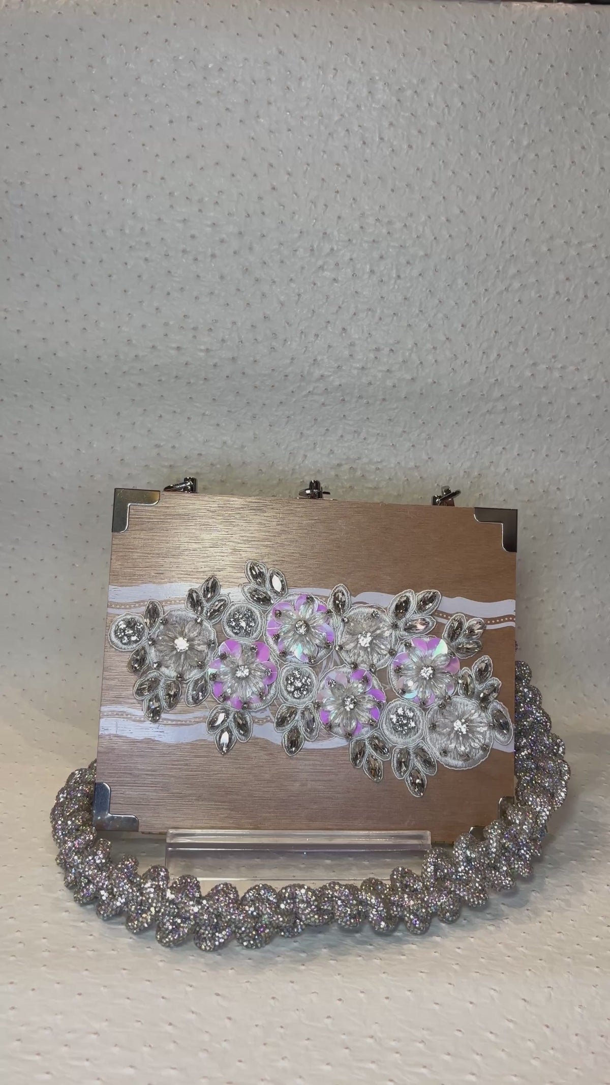Dominicana White and Silver Cigar Box Handbag
